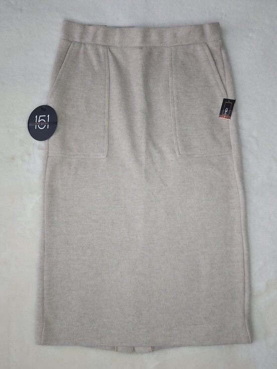 one 5 one Dresses & Skirts - One 5 One Soft Knit Beige Midi Skirt NWT